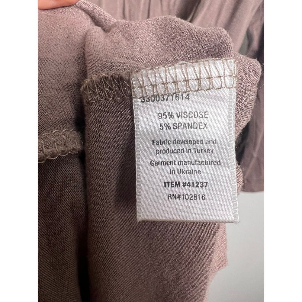 Garnet Hill Wm Mauve Viscose Spandex 3/4 Sleeve Knit Scoop Neck Dress L 41237 - Picture 3 of 5